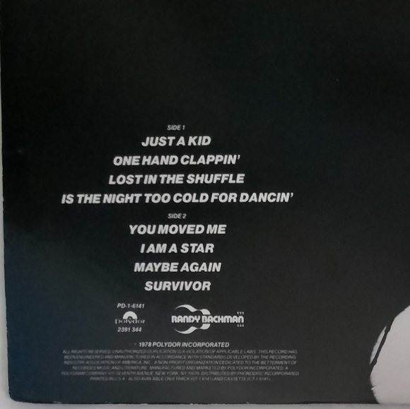 Randy Bachman- Survivor, Vinyl LP, 1978 - Picture 3 of 10